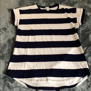 Forever 21 navy and white stripe knit tee shirt